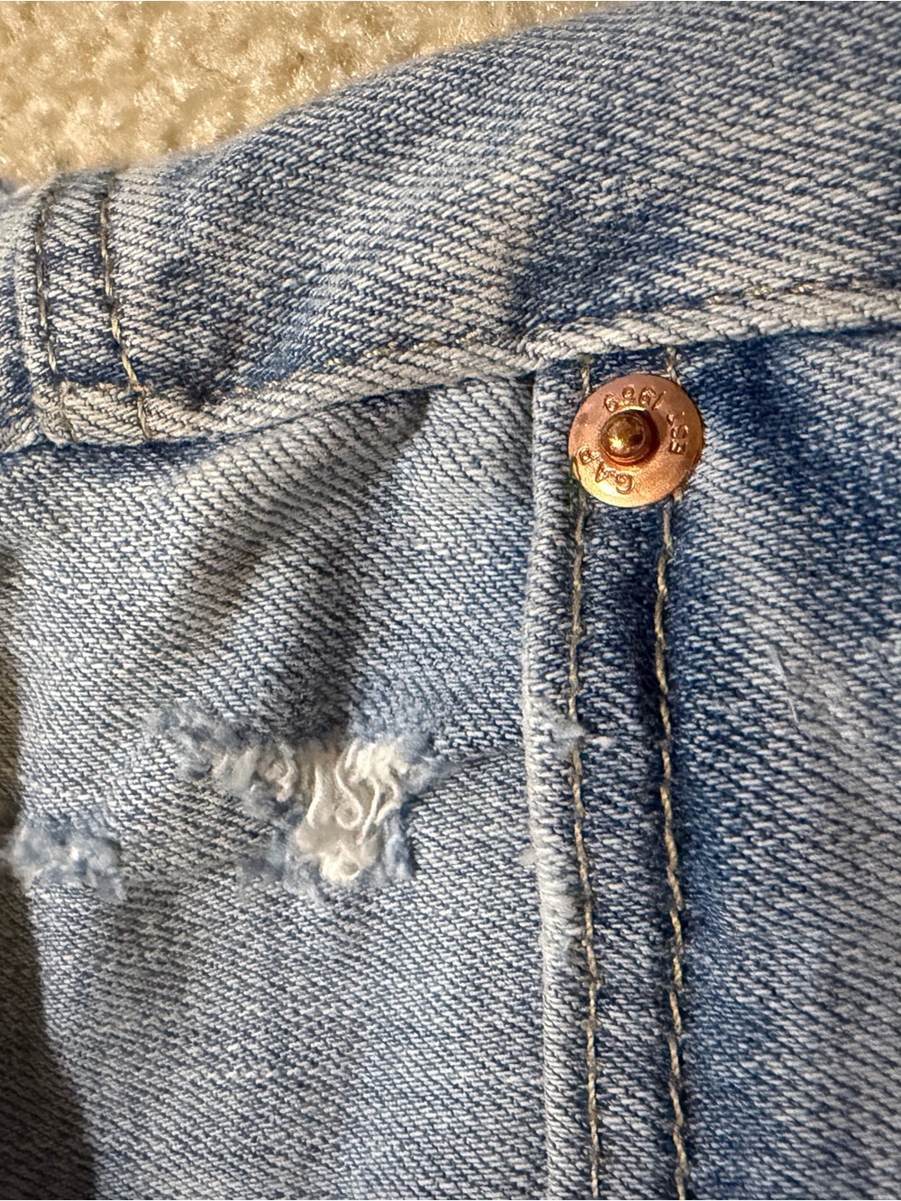 GAP Denim 1969 | Light Wash Raw Hem Straight Leg Jeans ✨ size 29 - Picture 10 of 15